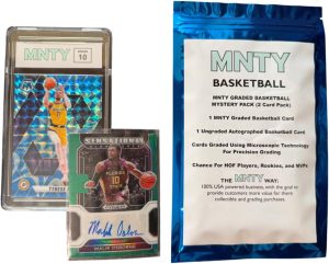 MNTY Basketball Card Graded Mystery Pack, 1 Graded MNTY Card, 1 Ungraded Autograph Card