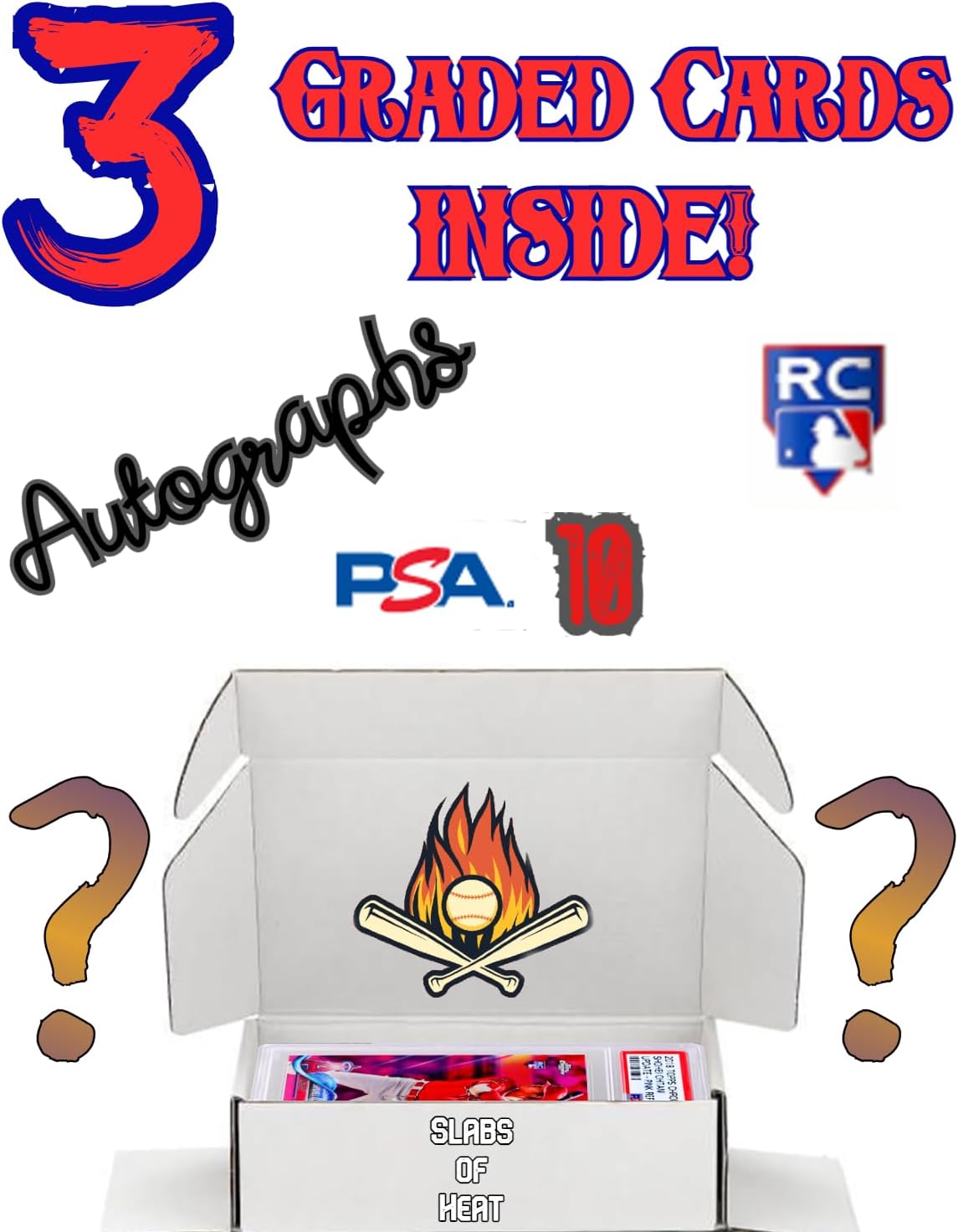 Three Graded Baseball Cards Gift Box: MLB Edition │Three Premium PSA/BGS Graded 10, 9.5 or 9 Cards │Potential Rookie Autographs & Numbered RC Refractors│Gift for Baseball Fans│by Slabs of Heat - Image 4