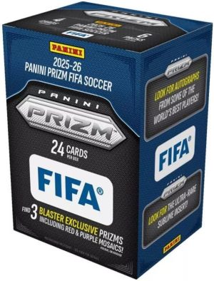 2025-26 Panini Prizm FIFA Soccer Blaster Box, 24 Trading Cards, Blaster Exclusive Prizms, Inserts & Autographs