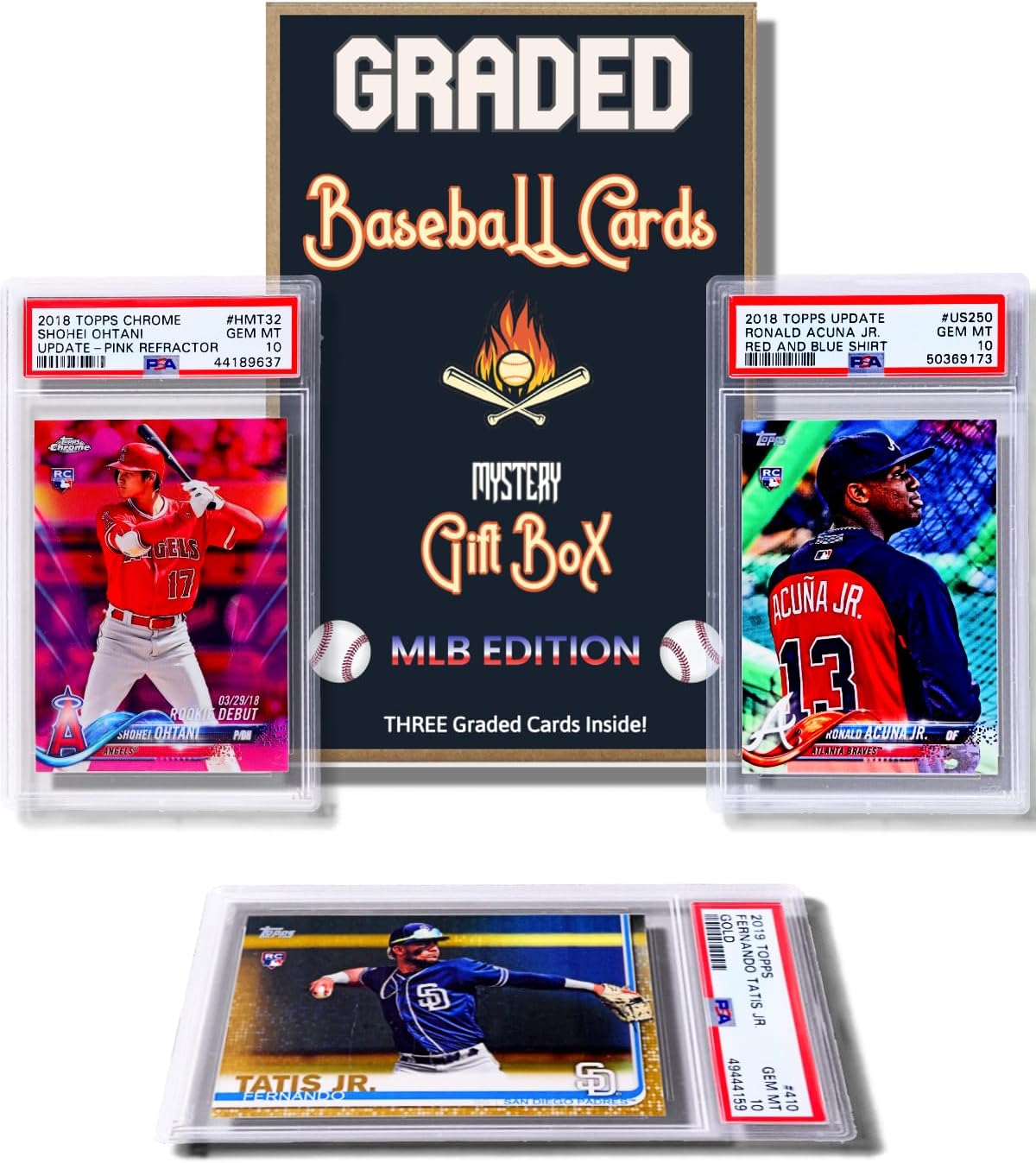 Three Graded Baseball Cards Gift Box: MLB Edition │Three Premium PSA/BGS Graded 10, 9.5 or 9 Cards │Potential Rookie Autographs & Numbered RC Refractors│Gift for Baseball Fans│by Slabs of Heat - Image 6