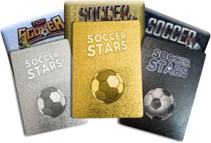 Soccer Trading Cards 2026-27 | 3 Packs - 33 Collectible Cards for Fans & Players Black, Gold & Silver Soccer Mystery Cards Packs Different Cards in Each Set - Try & Collect Them All