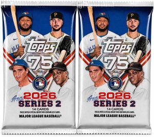 2PACK - 2026 Topps Series 2 Baseball Exclusive Factory Sealed MEGA Foil Pack with (28) Mint Cards!