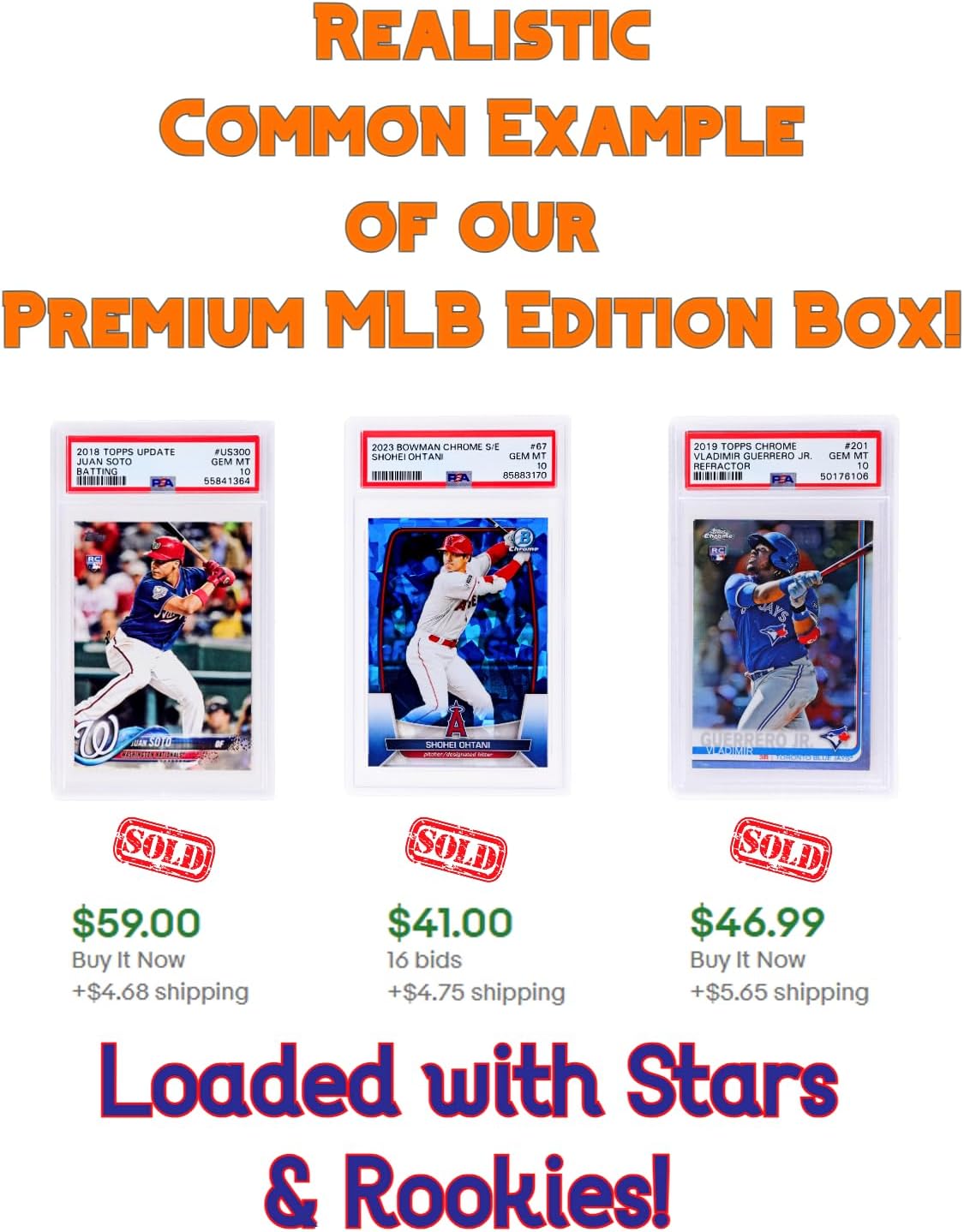 Three Graded Baseball Cards Gift Box: MLB Edition │Three Premium PSA/BGS Graded 10, 9.5 or 9 Cards │Potential Rookie Autographs & Numbered RC Refractors│Gift for Baseball Fans│by Slabs of Heat - Image 3