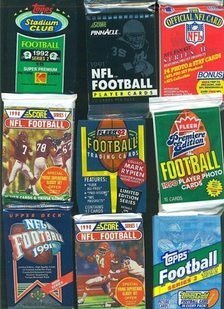 100 Vintage Football Cards in Old Sealed Wax Packs - Perfect for New Collectors - Image 4