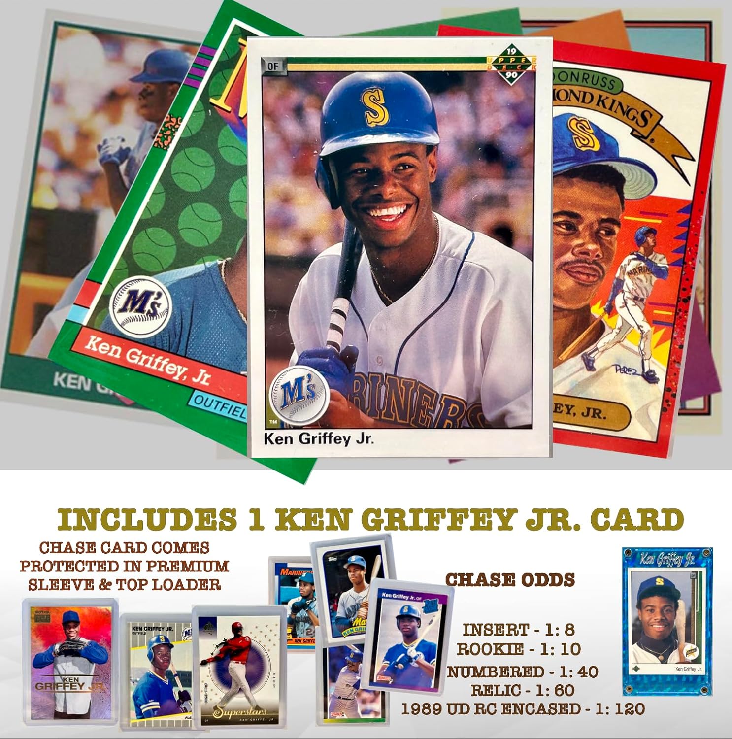 Baseball Graded Mystery Hot Pack - 3 Cards - Guaranteed 7+ - 1#'ed, Auto, Relic or RPA - 1 Griffey Jr. Card - Bonus Cards - Hits, Rookies, Color, Parallels, or SP - Image 3