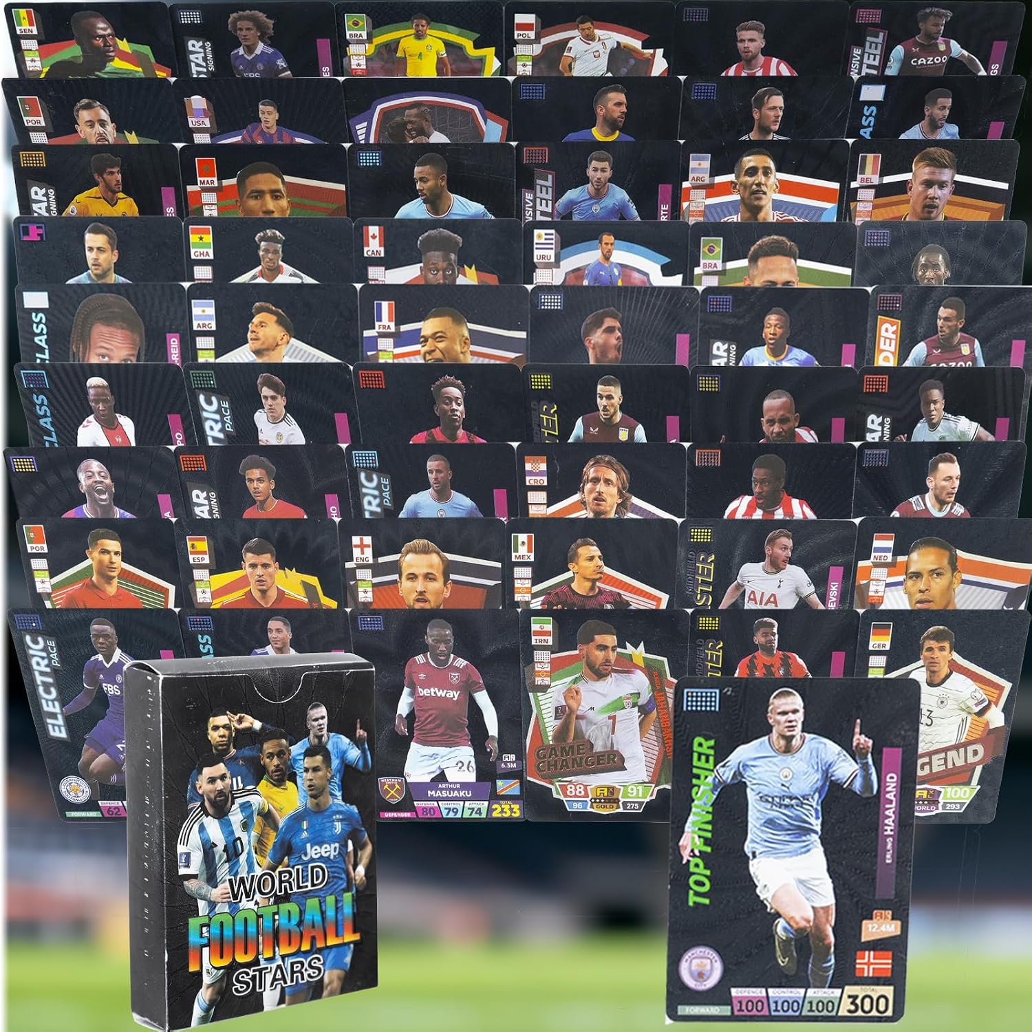 2026 Soccer Trading Cards | 55 Unique Collectible Cards per Box | Premium Paper, for Soccer Fans of All Ages, Ideal for Collecting & Trading (Non-Original) (Golden) - Image 3