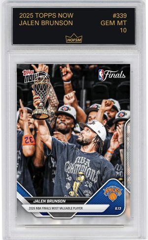 Graded 2025 Topps Now Jalen Brunson #339 2026 NBA Finals Most Valuable Player Basketball Card HOFSM 10 Gem Mint