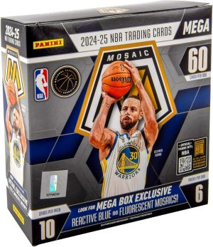 2024–25 Panini Mosaic Basketball Mega Box – Official NBA Trading Cards – Includes Exclusive Reactive Parallels & Inserts – Collect Top Rookies, Stars & Legends