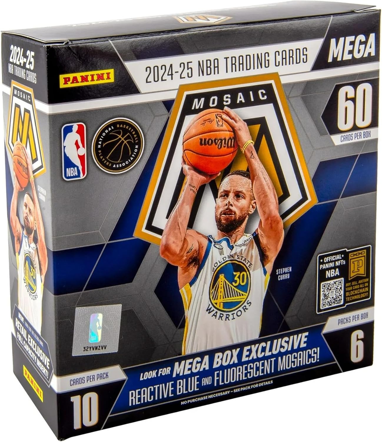 2024–25 Panini Mosaic Basketball Mega Box – Official NBA Trading Cards – Includes Exclusive Reactive Parallels & Inserts – Collect Top Rookies, Stars & Legends