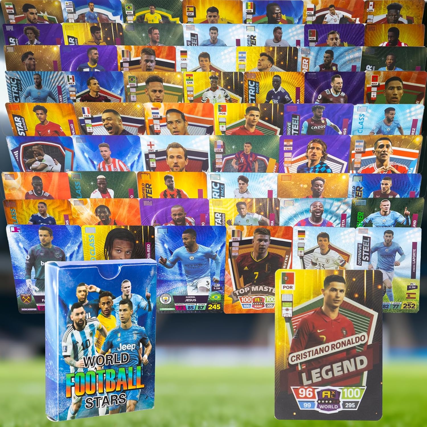 2026 Soccer Trading Cards | 55 Unique Collectible Cards per Box | Premium Paper, for Soccer Fans of All Ages, Ideal for Collecting & Trading (Non-Original) (Golden) - Image 2