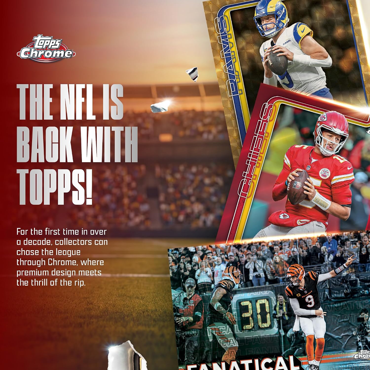 2025 Topps Chrome NFL Football - Factory Sealed - Value Box - Image 3