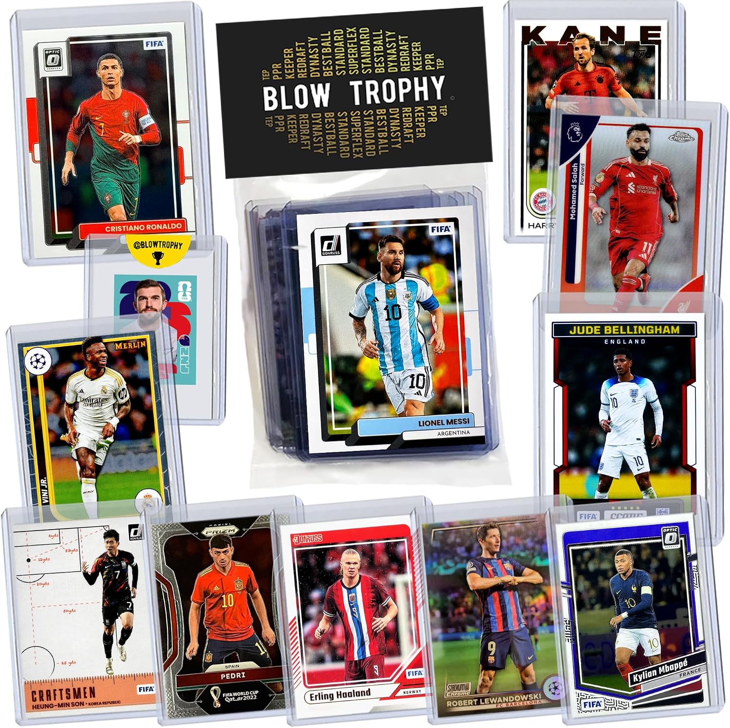 2026 World Cup Superstar Football Trading Card Set: 11 Cards + 1 Sticker