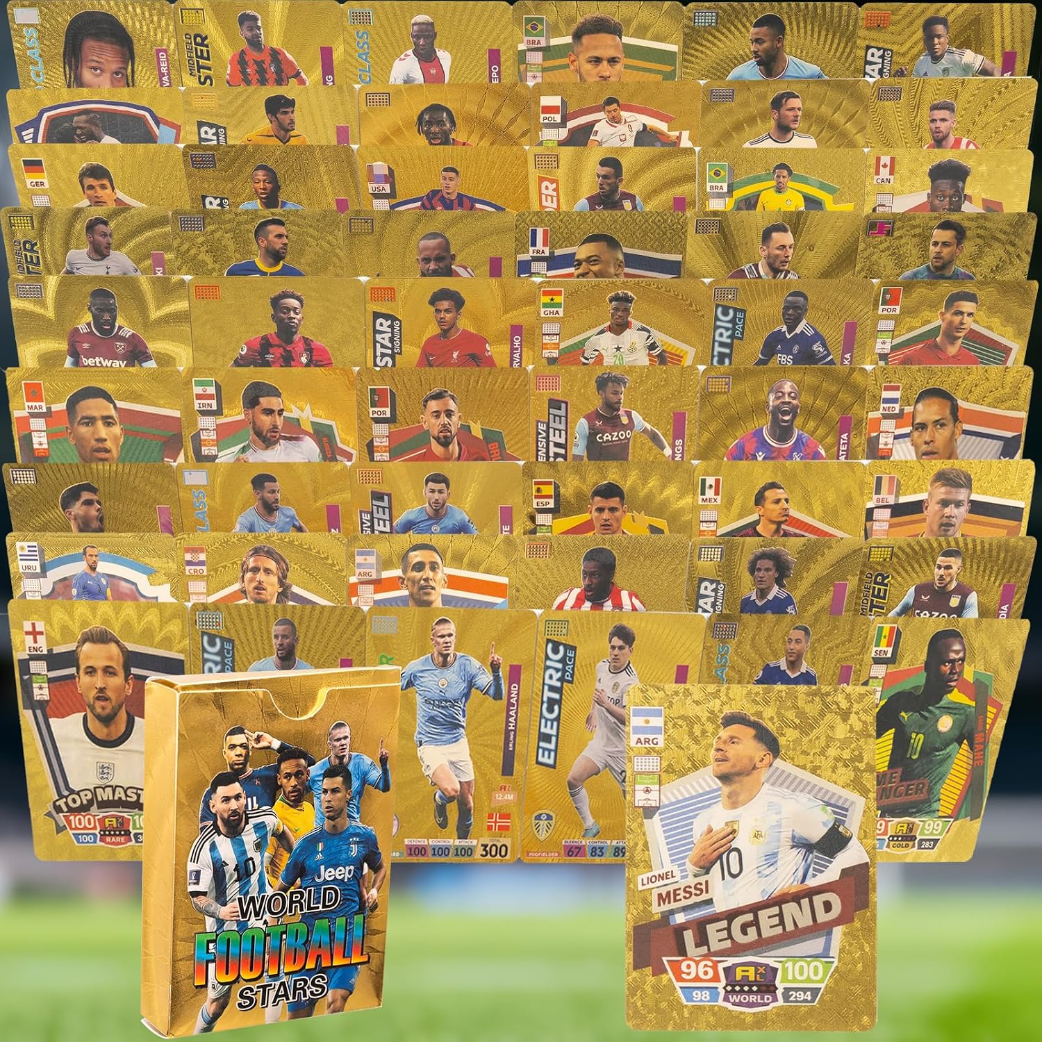 2026 Soccer Trading Cards | 55 Unique Collectible Cards per Box | Premium Paper, for Soccer Fans of All Ages, Ideal for Collecting & Trading (Non-Original) (Golden) - Image 4